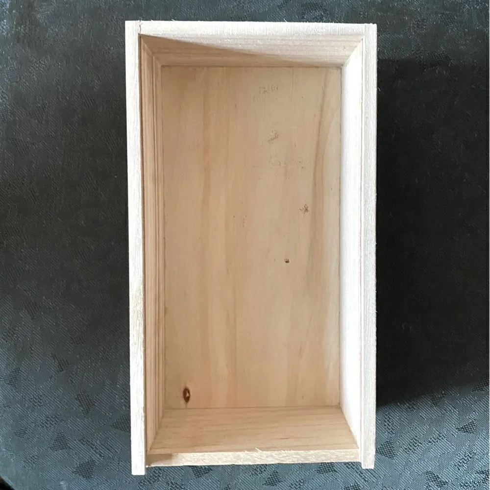 New Aviva Stanoff Wood Crystal Astrological Box Slide Top Crecent Moon Astrology